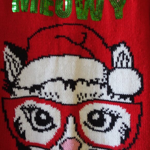 Ardene Meaowy Ugly Christmas Sweater Cat lady Xmas S SM Small - Picture 7 of 15